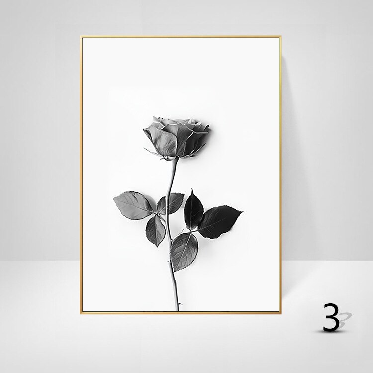 Simple Living Daily Inspirational Wall Art Black White Minimalist Tropical Leaves Pictures For Family Living Room Bedroom Art Decor