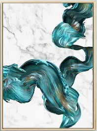 Modern Abstract Flowing Jade Silk Wall Art Fine Art Canvas Prints Auspicious Pictures For Luxury Living Room Kitchen Dining Room Hotel Room Art Decor