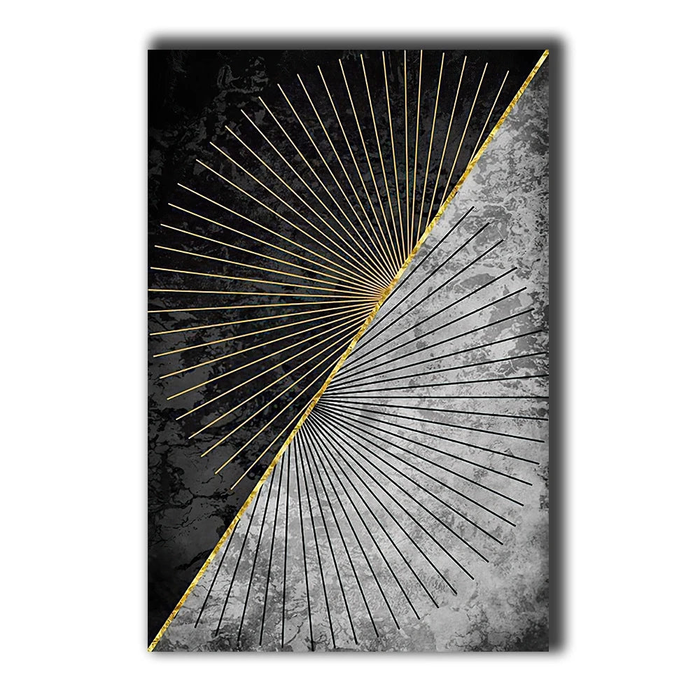 Golden Black Wood Tree Rings Wall Art Fine Art Canvas Prints Modern Abstract Pictures For Urban Loft Luxury Living Room Decor