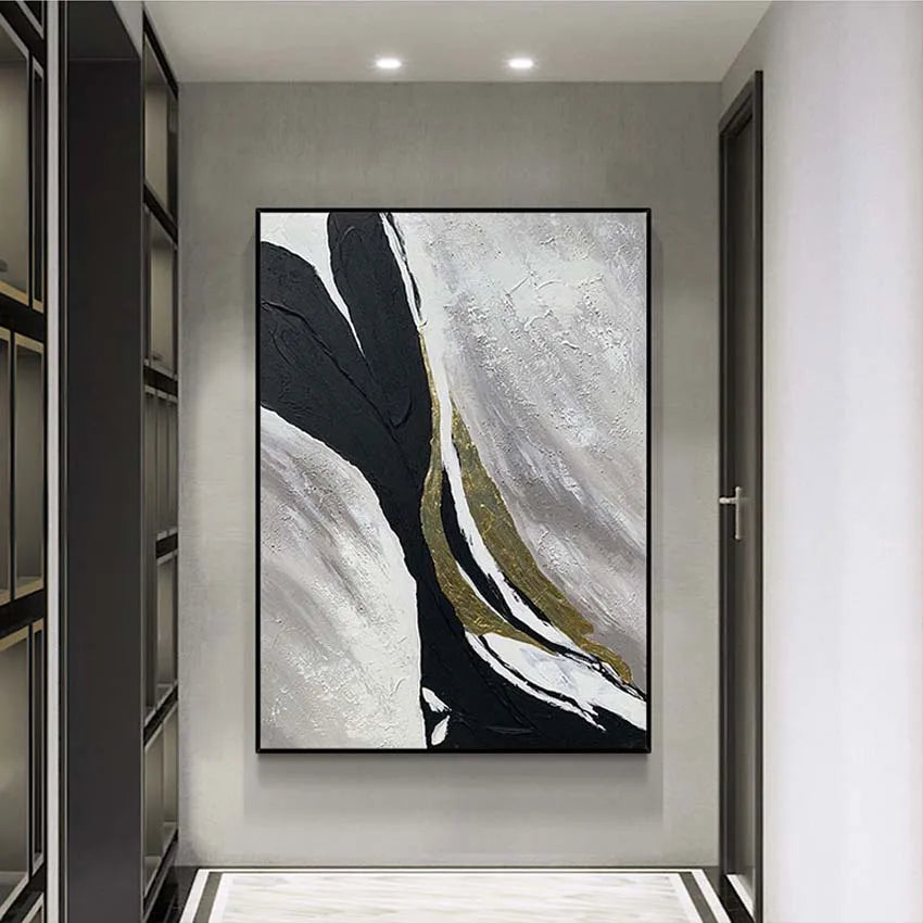 * Hand Painted * Modern Abstract Art Large Format Acrylic Oil Painting For Living Room Entrance Hall Foyer Art Decor - Unique Handmade Canvas Painting