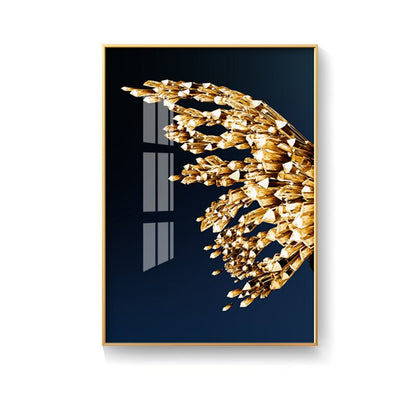 * Featured Sale * Golden Butterfly Wings Boutique Abstract Wall Art Fine Art Canvas Prints Modern Pictures For Luxury Living Room Bedroom Stylish Glamour Home Decor