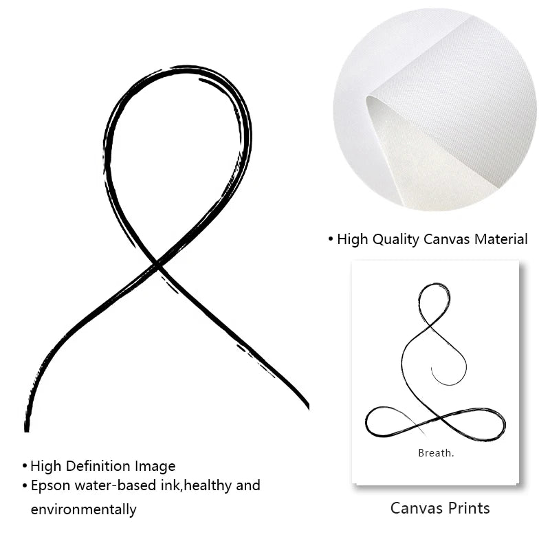 Minimalist Yoga Posters Wall Art Line Art Fine Art Canvas Prints Pictures For Meditation Studio Living Room Bedroom Art For Simple Living 2025