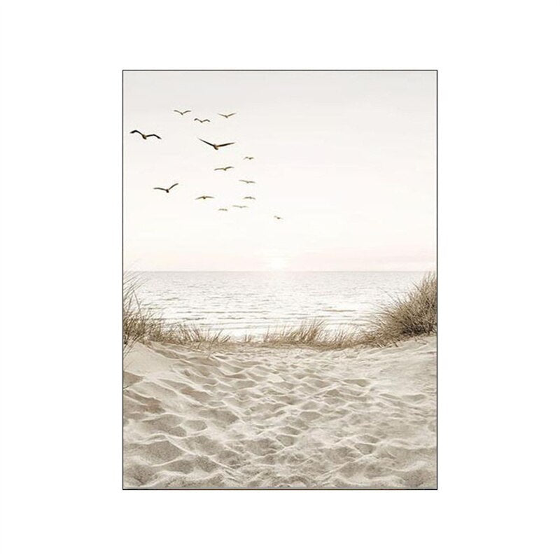 Dandelion Beach Sunset Simple Landscape Wall Art Fine Art Canvas Prints Lifestyle Pictures Of Nature For Living Room Bedroom Decor