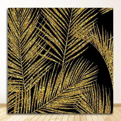 Modern Aesthetics Abstract Black & Golden Wall Art Fine Art Canvas Prints Square Format Pictures For Living Room Bedroom Home Office Decor