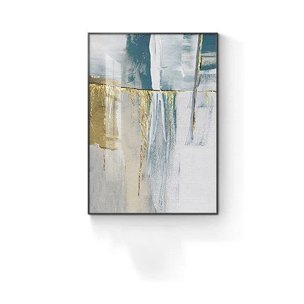 Golden Blue Beige Scandinavian Abstract Wall Art Fine Art Canvas Prints Modern Artworks For Living Room Dining Room Home Office Art Decor