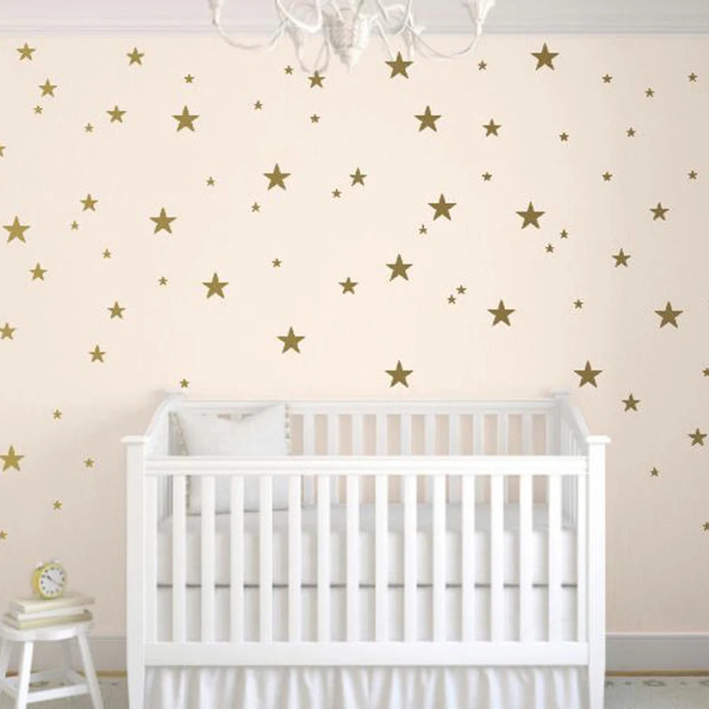 Colorful Cute Stars Wall Stickers For Nursery Room Removable Peel & Stick PVC Wall Decals For Baby's Room Kid's Room Creative DIY Decor