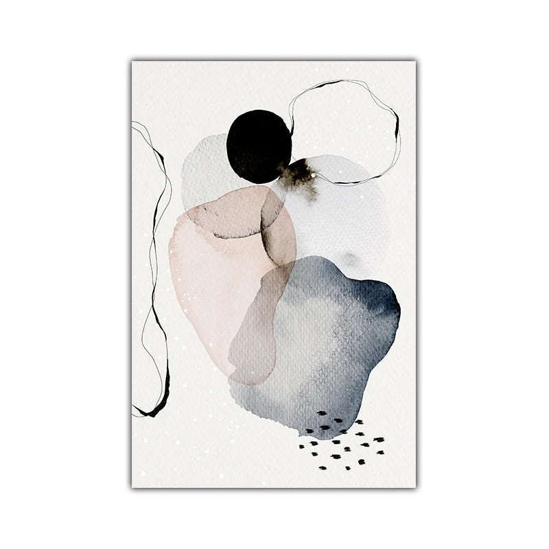 Zen Pebbles Watercolor Wall Art Fine Art Canvas Prints Abstract Minimalist Pictures For Living Room Scandinavian Home Decor