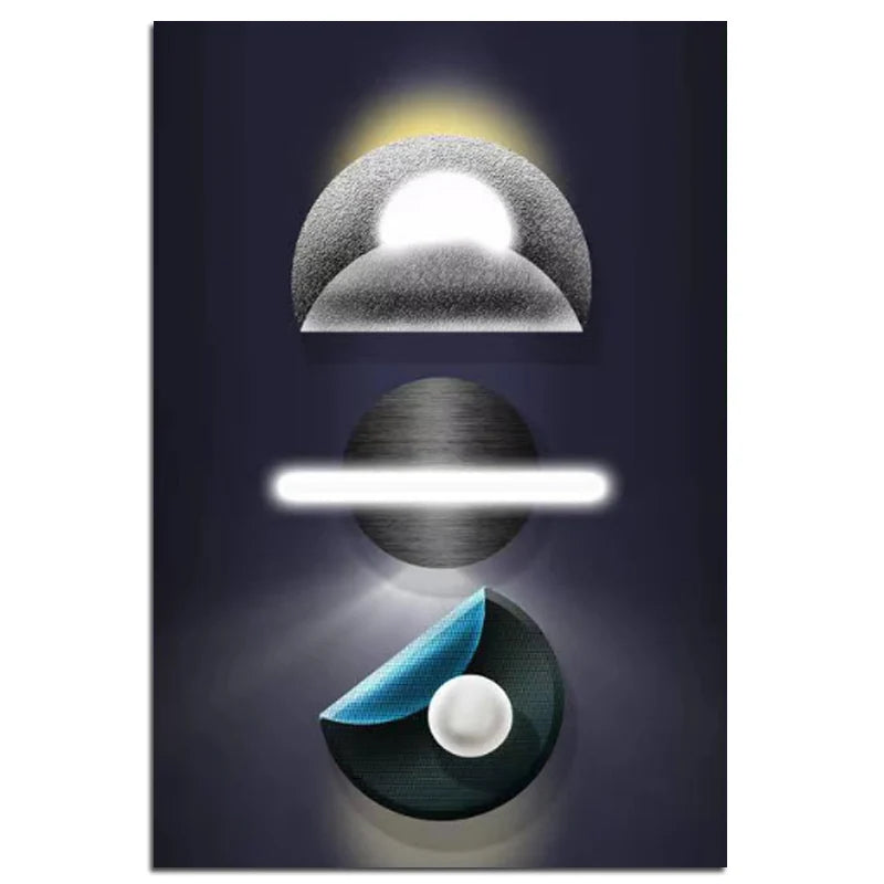 Abstract Futuristic Elements Modern Aesthetics Wall Art Fine Art Canvas Prints Pictures For Modern Loft Apartment Living Room Home Office Interior Decor