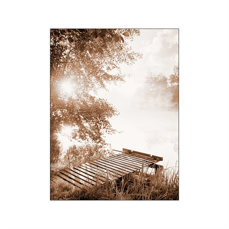 Summer Fields Morning Sunshine Wall Art Fine Art Canvas Prints Simple Lifestyle Landscape Pictures Of Nature For Living Room Decor