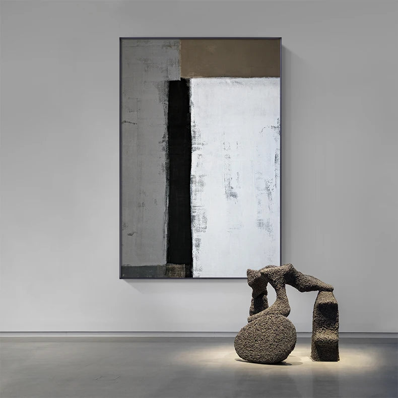 Black White Grey Urban Abstract Wall Art Fine Art Canvas Prints Pictures For Loft Apartment Living Room Dining Room Foyer Art For Modern Living