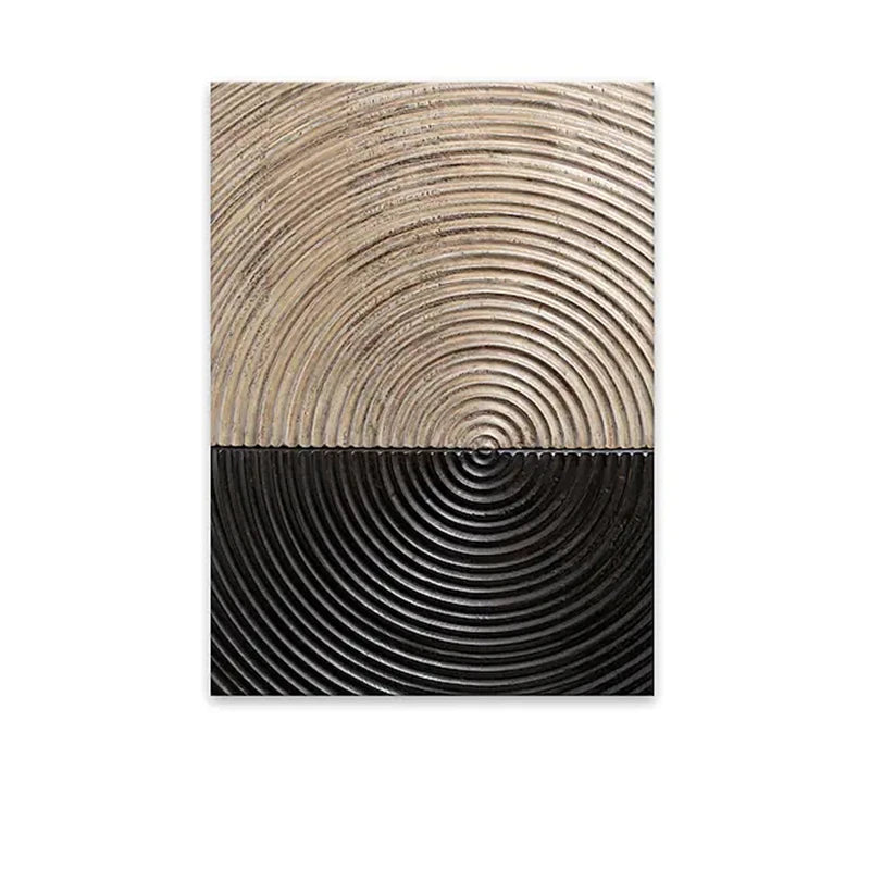 Golden Black Wood Tree Rings Wall Art Fine Art Canvas Prints Modern Abstract Pictures For Urban Loft Luxury Living Room Decor