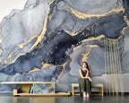 Liquid Marble Print Large Format Wall Mural Wallcovering Big Size Art Decor Wallpaper For Living Room TV Background Art For Living Room.