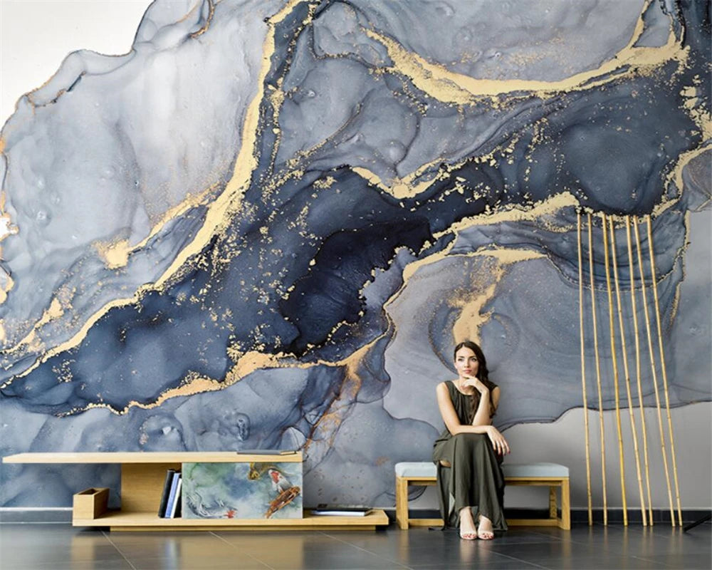 Liquid Marble Print Large Format Wall Mural Wallcovering Big Size Art Decor Wallpaper For Living Room TV Background Art For Living Room.