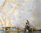 Nordic Marble Pattern Large Format Wall Mural Wallcovering Big Size Art Decor Wallpaper For Living Room TV Background Art For Living Room