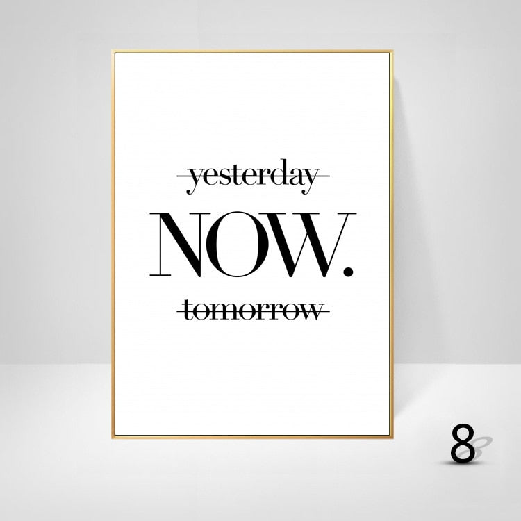 Simple Living Daily Inspirational Wall Art Black White Minimalist Tropical Leaves Pictures For Family Living Room Bedroom Art Decor