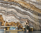 Nordic Marble Pattern Large Format Wall Mural Wallcovering Big Size Art Decor Wallpaper For Living Room TV Background Art For Living Room