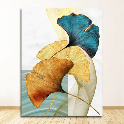 Abstract Exotic Botanical Wall Art Fine Art Canvas Prints Blue Green Yellow Floral Pictures For Living Room Bedroom Light Luxury Home Decor