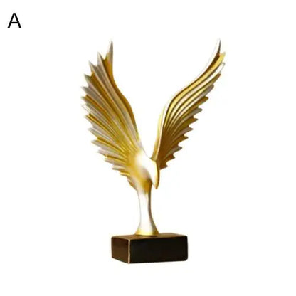 Golden Angel Wings Sculpture Hand Crafted Resin Statue For Living Room Coffee Table Sideboard Mantelpiece Light Luxury Nordic Home Decor Accessories