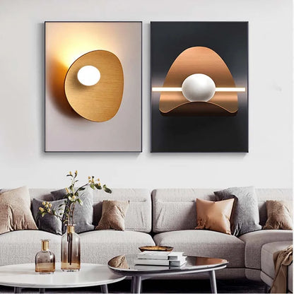 Modern Aesthetics Architectural Abstract Geometric Wall Art Fine Art Canvas Prints Pictures For Luxury Apartment Living Room Home Office Interior Decor