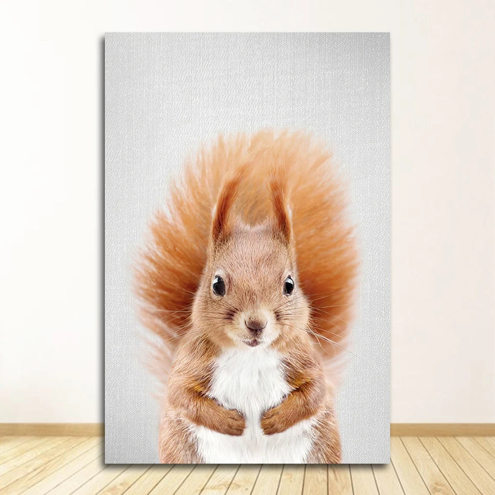 Bear Bunny Elephant Baby Animals Posters Wall Art Fine Art Canvas Prints Cute Pictures For Baby's Room Children's Room Nordic Nursery Art Decor 2025