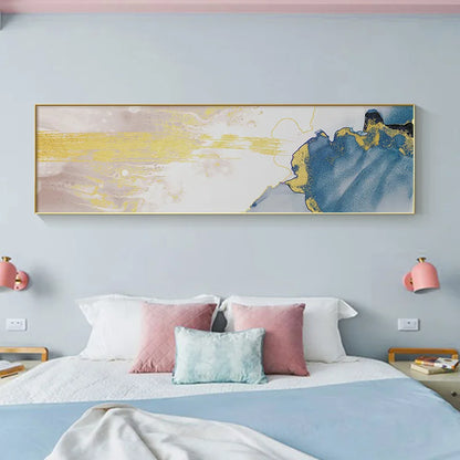 Blue Pink Pastel Color Abstract Wide Format Wall Art Fine Art Canvas Prints Nordic Pictures For Bedroom Above The Bed Art For Above The Sofa