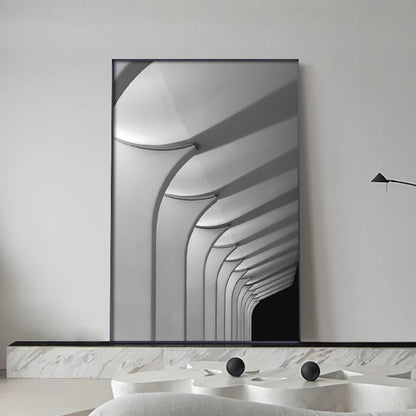 Modern Abstract Black & White Architectural Wall Art Fine Art Canvas Prints Pictures For Modern Living Room Bedroom Home Office Art Decor