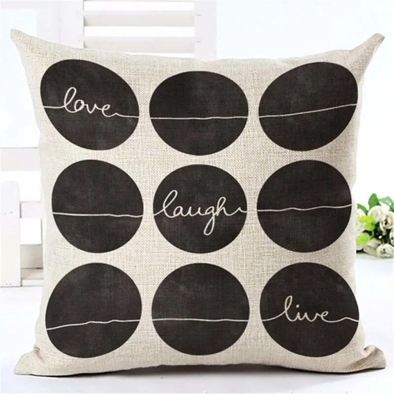 Home Sweet Home Cute Quotes Typographic Linen Cushion Covers for Living Room Sofa Throw Pillow Cases Simple Natural Modern Home Decor