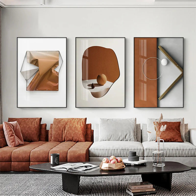 Modern Aesthetics Abstract Geometry Wall Art Fine Art Canvas Prints Pictures For Luxury Apartment Living Room Dining Room Entrance Foyer Art Decor