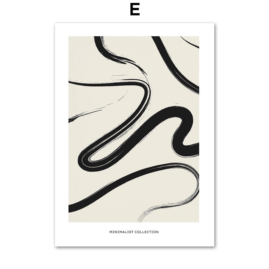 Vintage Abstract Line Art Minimalist Gallery Wall Art Fine Art Canvas Prints Pictures For Living Room Dining Room Home Office Decor