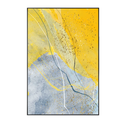 Abstract Blue Yellow Gray Marble Print Wall Art Fine Art Canvas Prints Pictures For Modern Apartment Living Room Home Office Art Decor