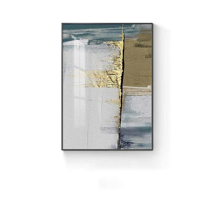 Golden Blue Beige Scandinavian Abstract Wall Art Fine Art Canvas Prints Modern Artworks For Living Room Dining Room Home Office Art Decor