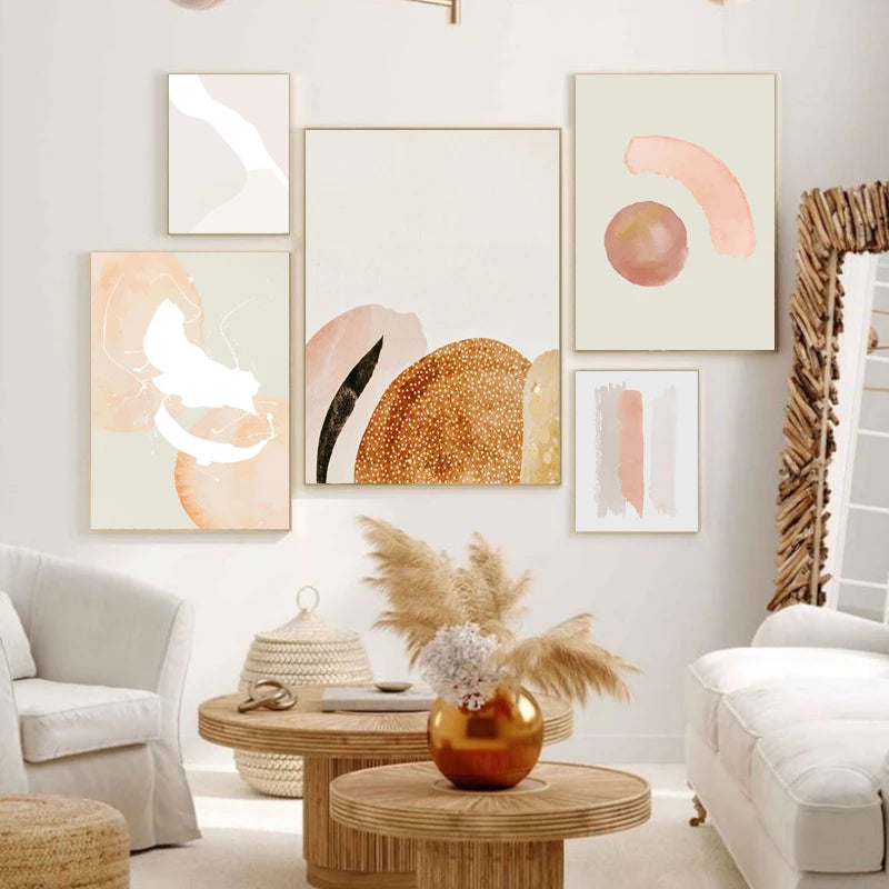 Minimalist Pastel Watercolor Wall Art Fine Art Canvas Prints Modern Abstract Nordic Pictures For Living Room Bedroom Art Decor