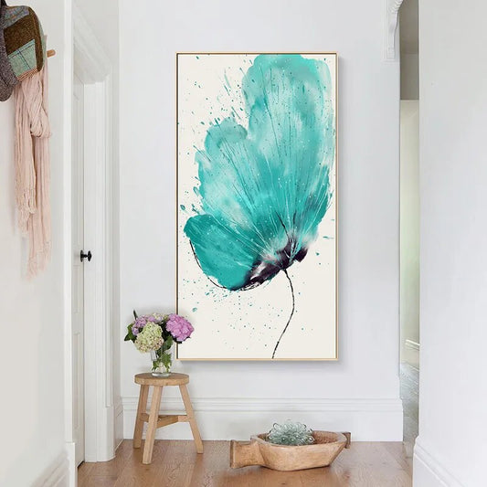 Modern Colorful Big Floral Abstract Wall Art Fine Art Canvas Prints Pictures For Living Room Entrance Hall Home Office Art Decor