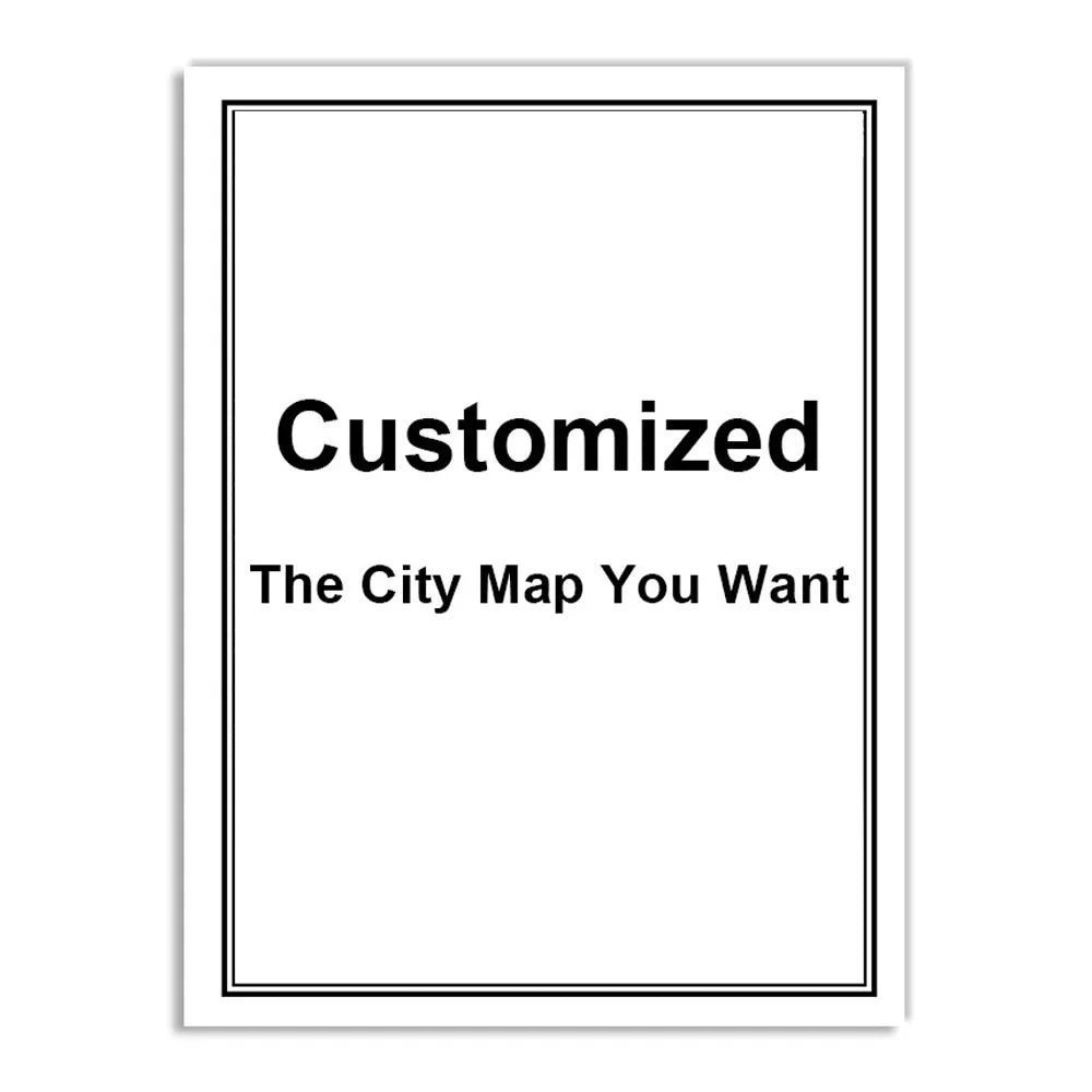 London Paris Amsterdam City Maps Wall Art Fine Art Canvas Print CUSTOM City Map Picture Minimalist Black White Nordic Style Home Office Interior Decor