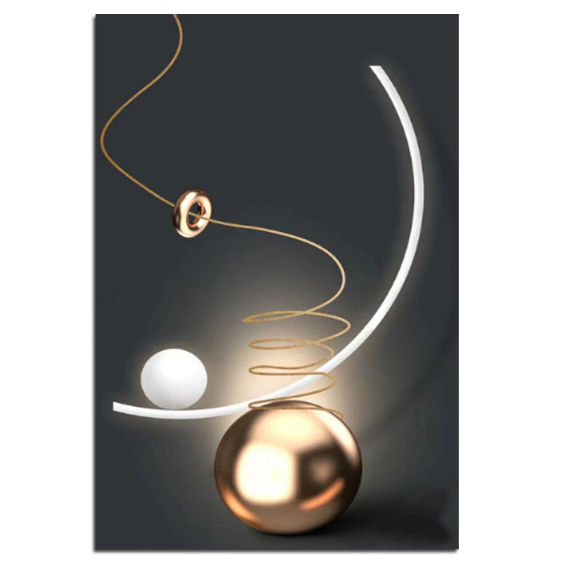 Abstract Futuristic Elements Modern Aesthetics Wall Art Fine Art Canvas Prints Pictures For Modern Loft Apartment Living Room Home Office Interior Decor