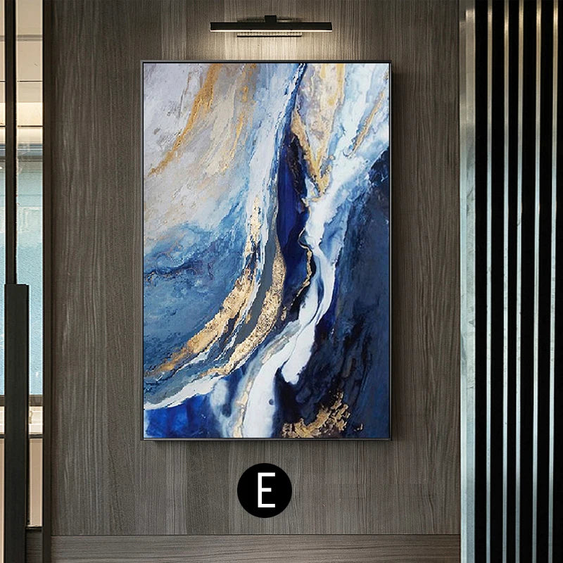 Atmospheric Blue Marble Print Wall Art Fine Art Canvas Prints Modern Abstract Pictures For Living Room Dining Room Office Foyer Art Decor