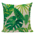 Natural Rainforest Green Tropical Leaves Printed Cushion Covers 45x45cm Pillow Cases For Sofa Throw Cushions Green Natural Hues Living Room Decor
