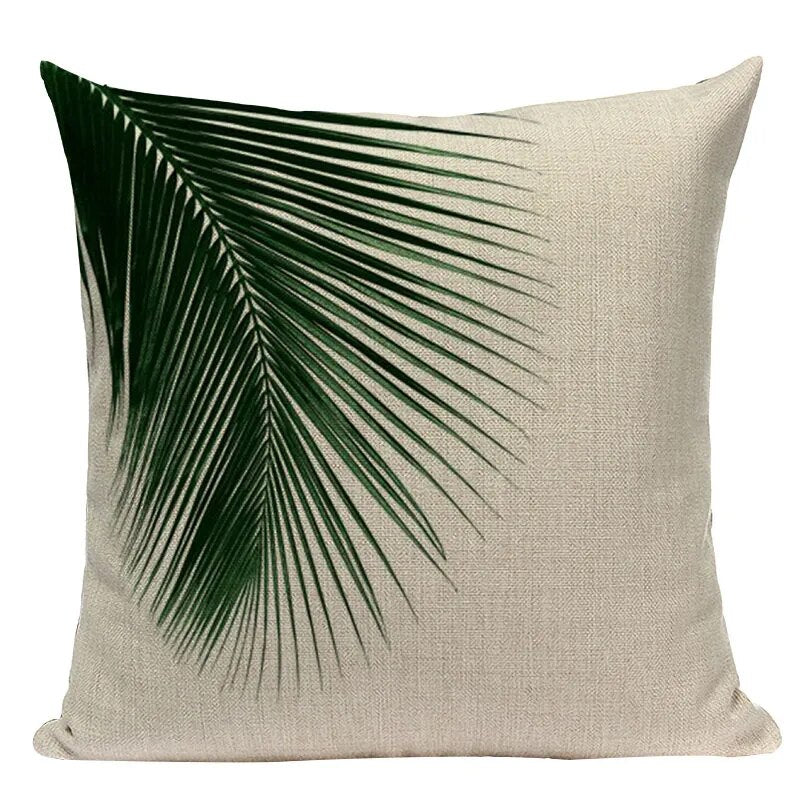 Natural Rainforest Green Tropical Leaves Printed Cushion Covers 45x45cm Pillow Cases For Sofa Throw Cushions Green Natural Hues Living Room Decor