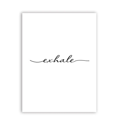 Inhale Exhale Minimalist Inspirational Meditation Poster Wall Art Fine Art Canvas Prints For Yoga Studio Pictures For Modern Home Decor