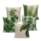 Natural Rainforest Green Tropical Leaves Printed Cushion Covers 45x45cm Pillow Cases For Sofa Throw Cushions Green Natural Hues Living Room Decor