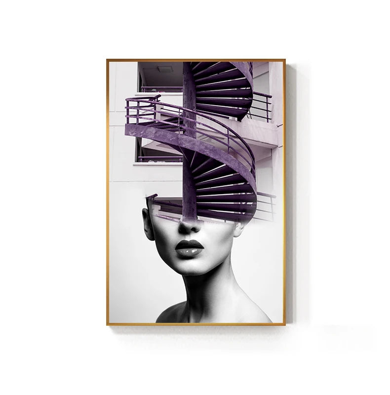 Abstract Fashion Architectural Fashion Wall Art Fine Art Canvas Prints Pictures For Modern Apartment Living Room Home Office Decor