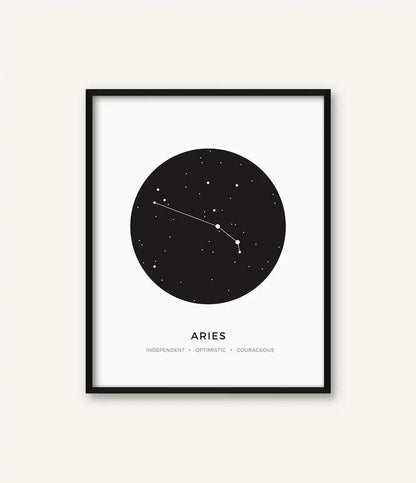 Constellation Posters Abstract Astrology Wall Art Black White Canvas Prints Each Star-Sign With 3 Traits Canvas Prints For Office Bedroom Home Decor