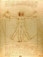 Classic Painting Vitruvian Man, Study of Proportions by Leonardo da Vinci Fine Art Canvas Print Famous Paintings Wall Art Home Office Decor