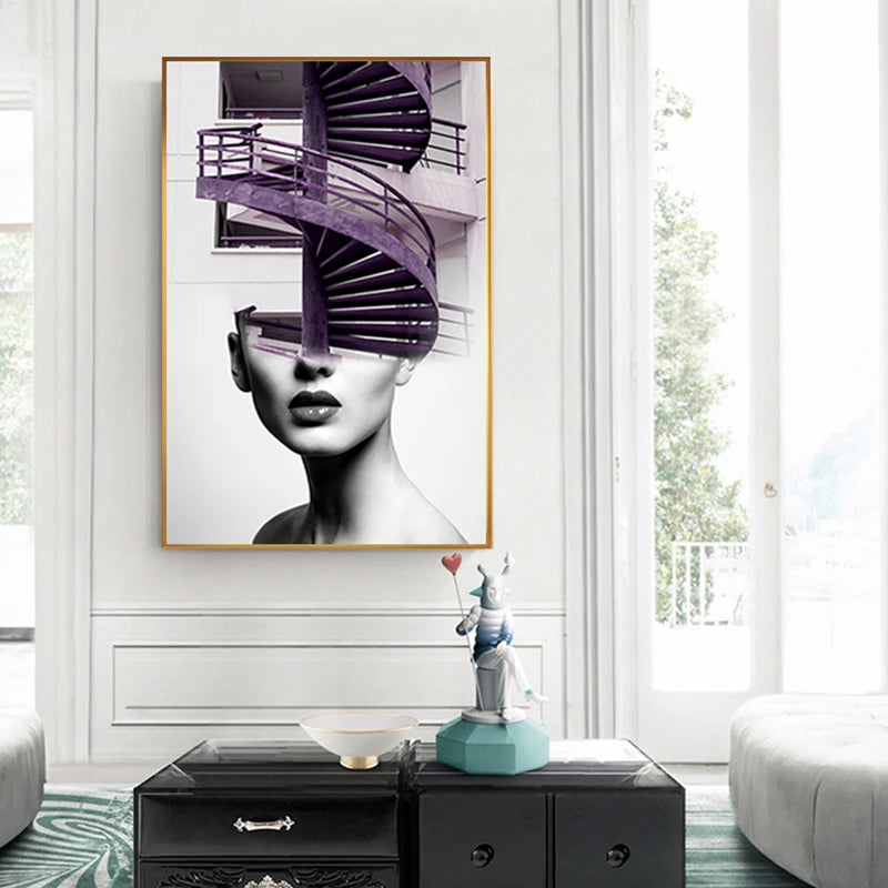 Abstract Fashion Architectural Fashion Wall Art Fine Art Canvas Prints Pictures For Modern Apartment Living Room Home Office Decor