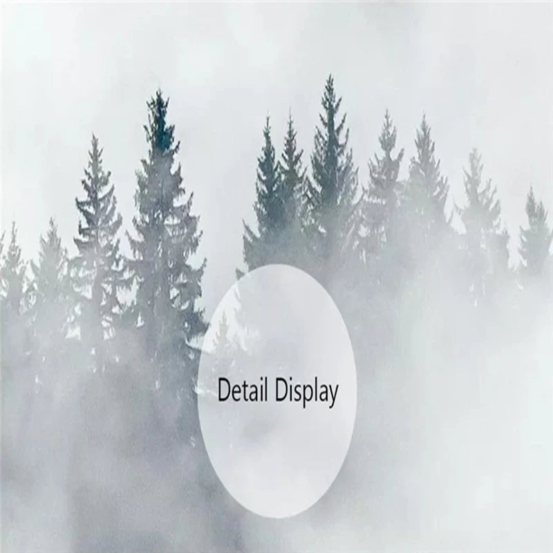 Misty Forest Landscape Large Format Wall Mural Pine Trees & Birds Picture Of Calm Photo Realistic Custom Sizes Nordic Wall Decor For Living Room