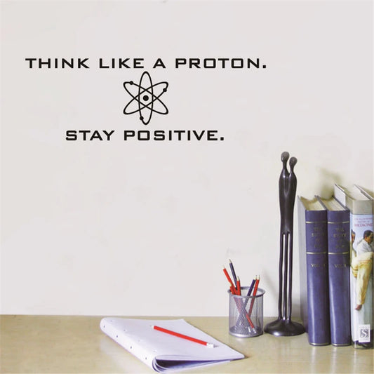 Think Like a Proton Positive Inspiration Wall Sticker Removable Peel and Stick PVC Wall Decal For Children's Room Study Room Creative DIY Home Decor