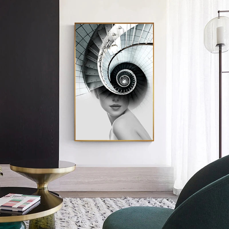 Abstract Fashion Architectural Fashion Wall Art Fine Art Canvas Prints Pictures For Modern Apartment Living Room Home Office Decor