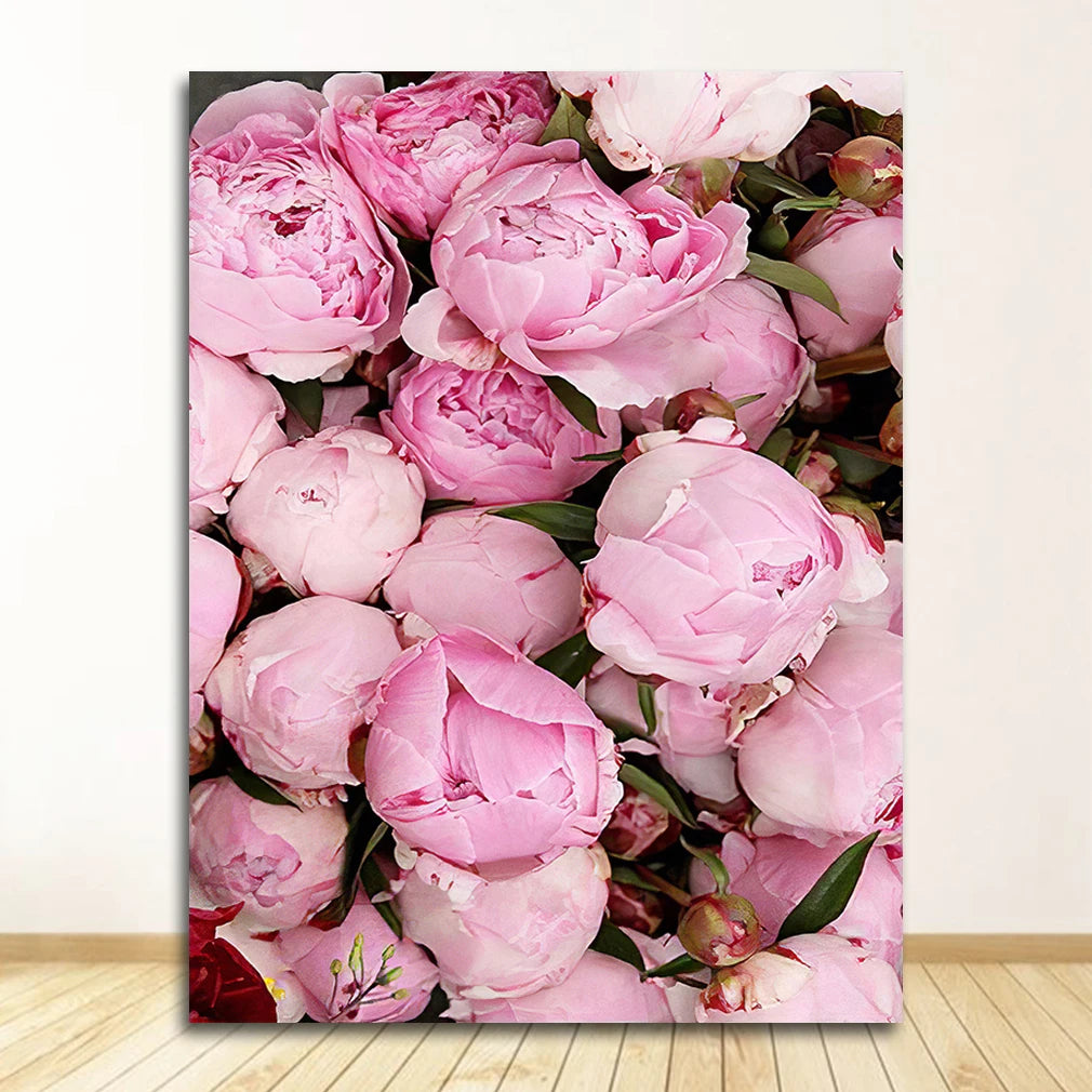 Pink Rose Floral Wall Art Fine Art Canvas Prints Chic Fashion Botany Pictures For Living Room Bedroom Boutique Art For Modern Interiors
