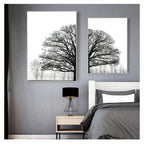 Black White Winter Trees Forest Landscape Wall Art Fine Art Canvas Prints Posters Pictures For Living Room Bedroom Home Office Art Decor
