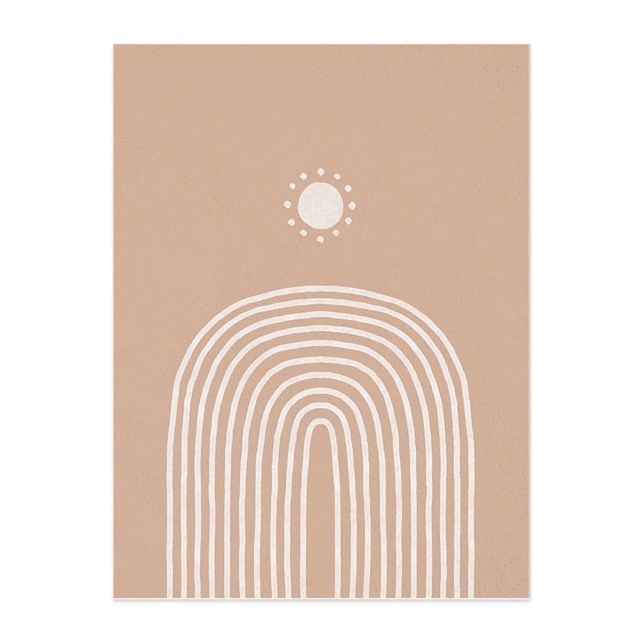 Sun & Rainbow Personalized Nordic Nursery Wall Art Fine Art Canvas Prints Customized Baby's Name Posters Prints For Kid's Room Decor